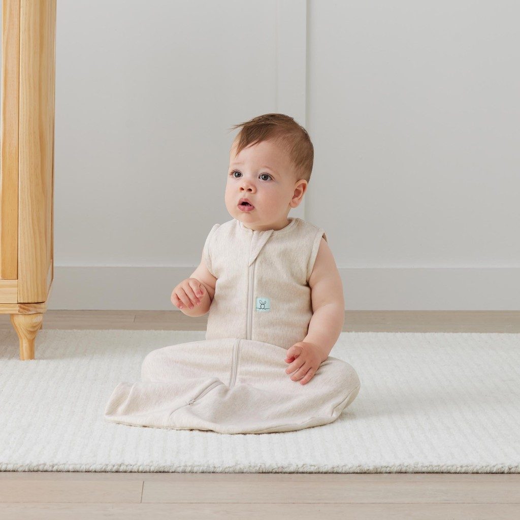 ERGOPOUCH Vak na spanie organická bavlna Jersey Oatmeal Marle 3-12 m, 6-10 kg, 0,2 tog – Obrázok 4
