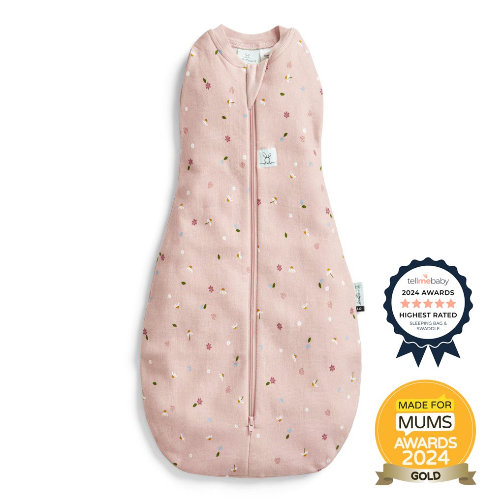 ERGOPOUCH Zavinovačka a vak na spanie 2v1 Cocoon Daisies 0-3 m, 3-6 kg, 0,2 tog – Obrázok 2