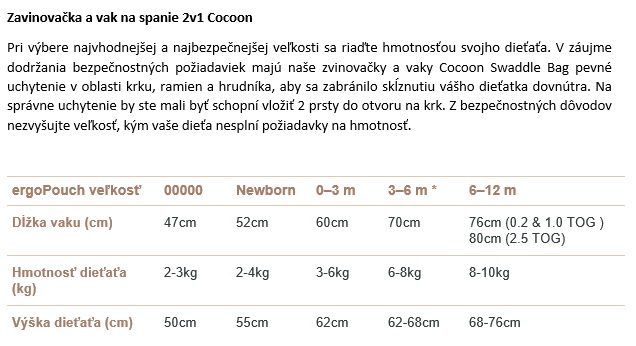 ERGOPOUCH Zavinovačka a vak na spanie 2v1 Cocoon Willow 3-6 m, 6-8 kg, 2,5 tog – Obrázok 8
