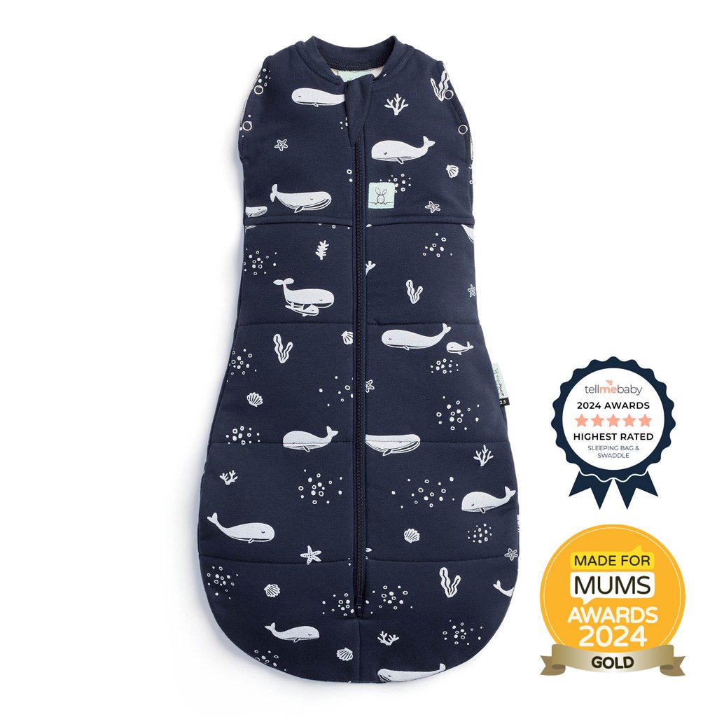 ERGOPOUCH Zavinovačka a vak na spanie 2v1 Cocoon Whale 6-12 m, 8-10 kg, 2,5 tog – Obrázok 2