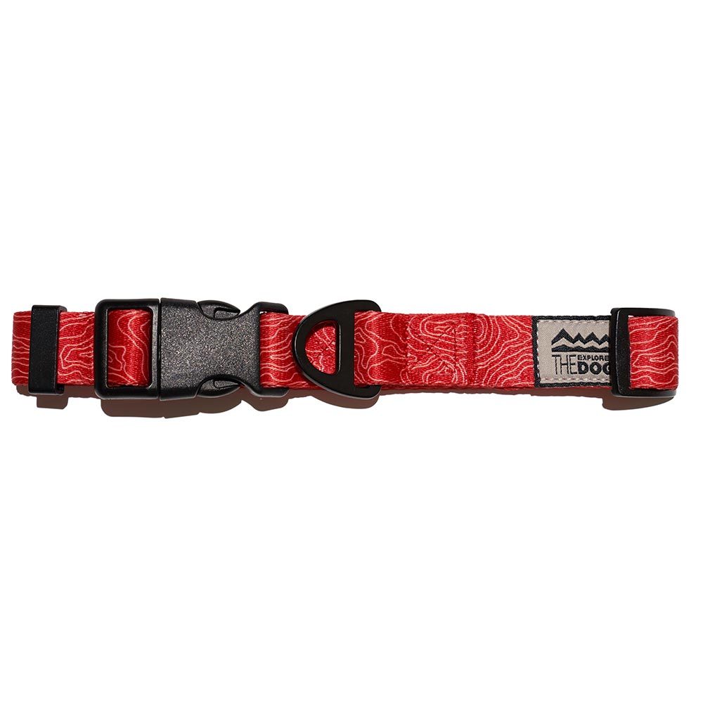 EXPLORER DOG Obojok Vrstevnica Červená L - 41-66x2, 5 cm – Obrázok 3