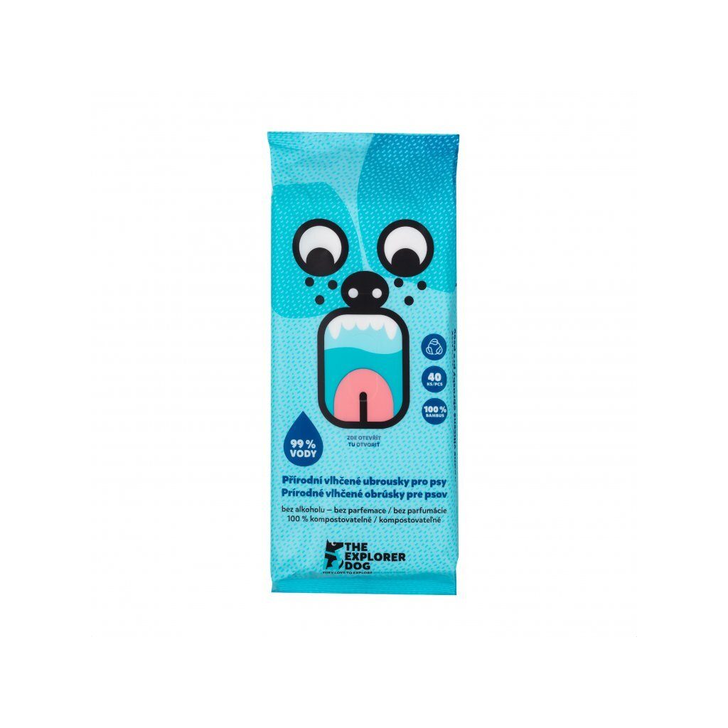 EXPLORER DOG 100% BIO odbúrateľné vlhčené obrúsky 40 ks – Obrázok 2