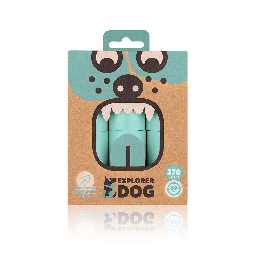 EXPLORER DOG Vrecká recyklované na psie exkrementy s vôňou mäty 270 ks – Obrázok 8