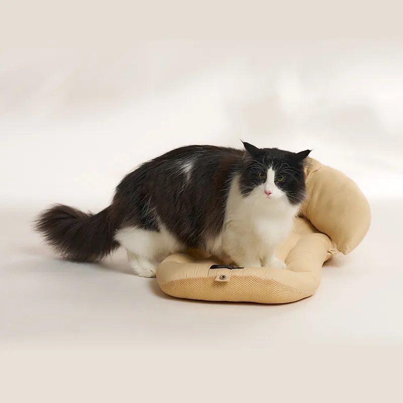 FIKAGO Mäkká podložka s vankúšikom Mushroom Beige L – Obrázok 6
