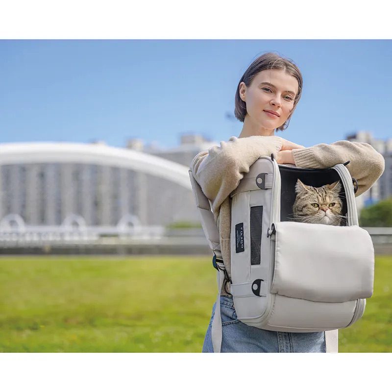 FIKAGO Nosič cestovný pre psov a mačky Truffle Grey – Obrázok 7