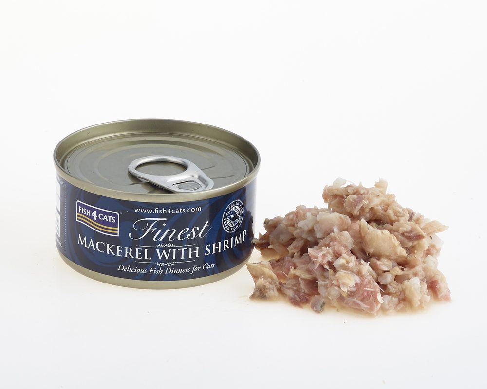 FISH4CATS Konzerva pre mačky Finest makrela s krevetami 70g – Obrázok 4