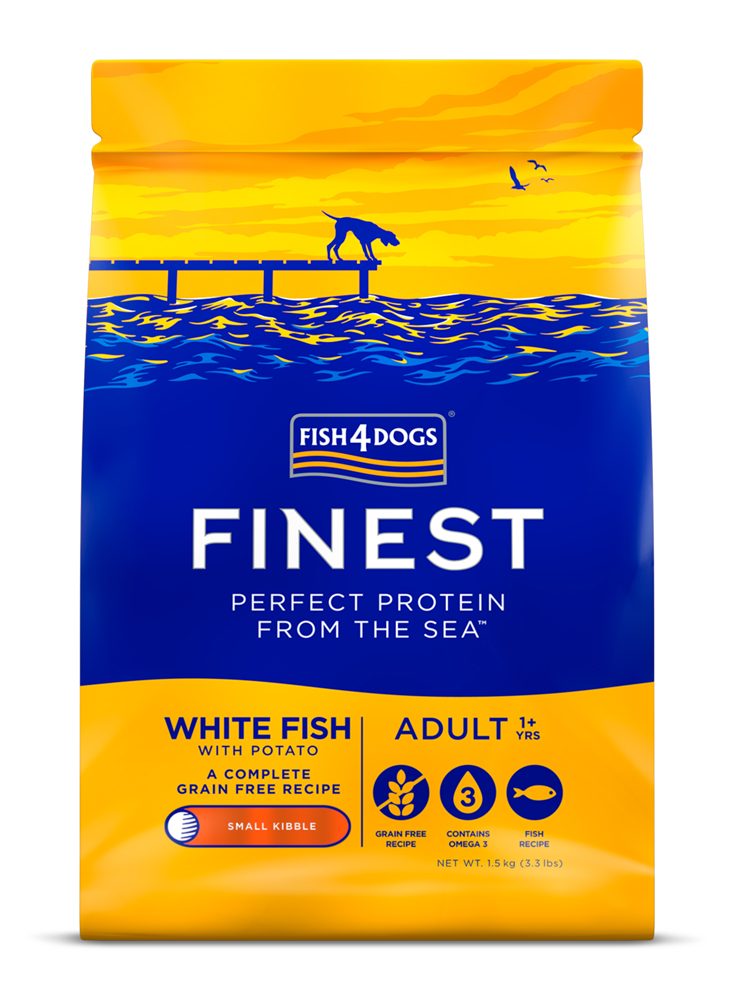 FISH4DOGS Granule malé pre dospelých psov Finest biela ryba so zemiakmi 1,5kg, 1+ – Obrázok 2