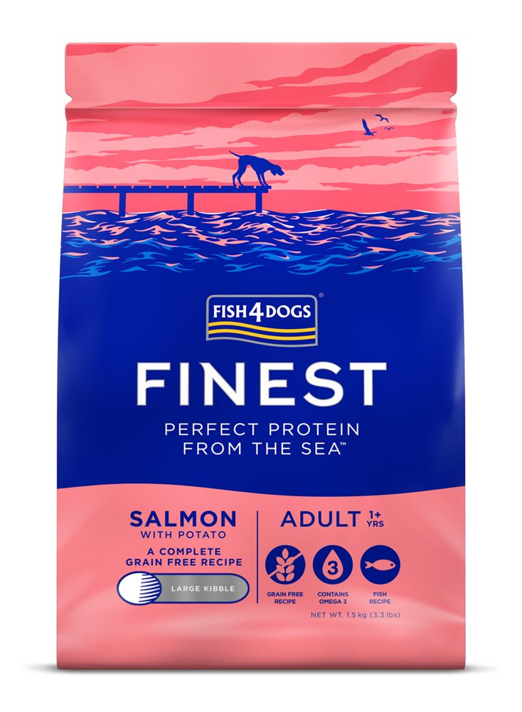 FISH4DOGS Granule malé pre dospelých psov Finest losos so zemiakmi 1,5kg, 1+ – Obrázok 2
