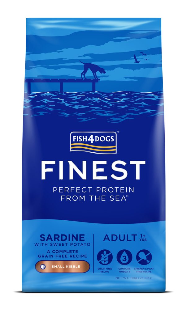 FISH4DOGS Granule malé pre dospelých psov Finest sardínka so sladkými zemiakmi 12kg, 1+