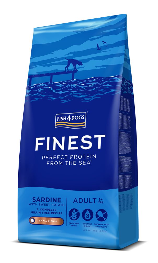 FISH4DOGS Granule malé pre dospelých psov Finest sardínka so sladkými zemiakmi 6kg, 1+ – Obrázok 2