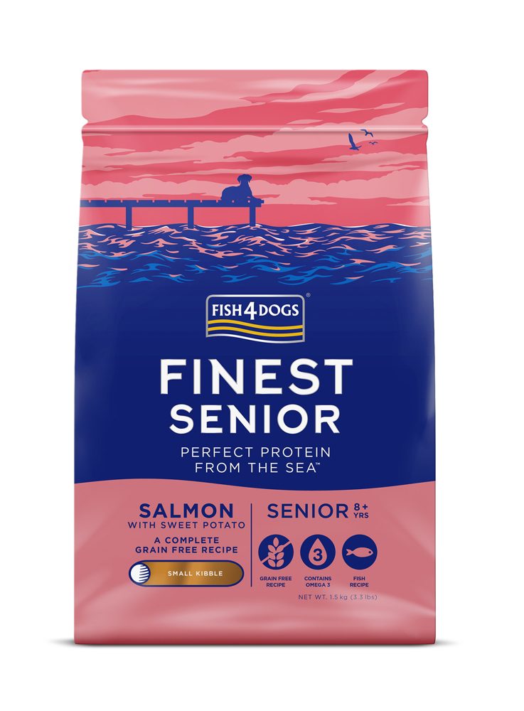 FISH4DOGS Granule malé pre starších psov Finest losos so sladkými zemiakmi 1,5kg, 8+ – Obrázok 2