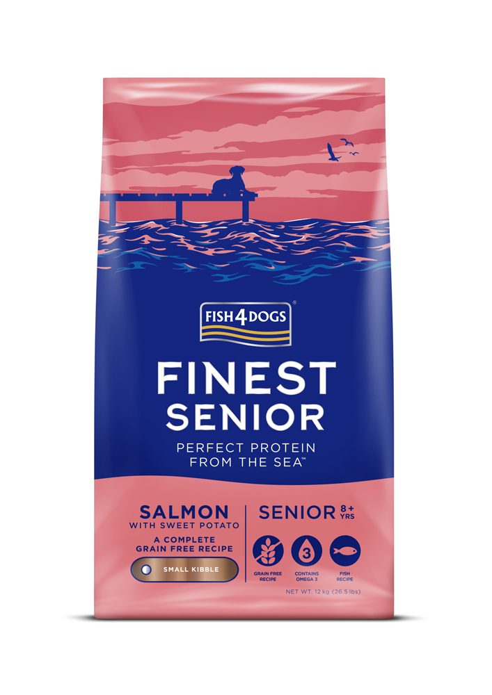 FISH4DOGS Granule malé pre starších psov Finest losos so sladkými zemiakmi 12kg, 8+ – Obrázok 2