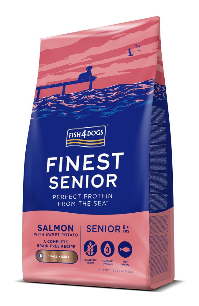 FISH4DOGS Granule malé pre starších psov Finest losos so sladkými zemiakmi 12kg, 8+ – Obrázok 3