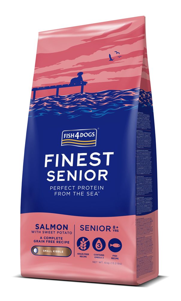 FISH4DOGS Granule malé pre starších psov Finest losos so sladkými zemiakmi 6kg, 8+ – Obrázok 3