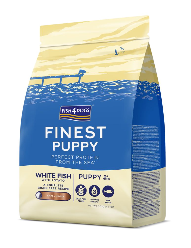 FISH4DOGS Granule malé pre šteniatka Finest biela ryba so zemiakmi 1,5kg, 2m+ – Obrázok 3