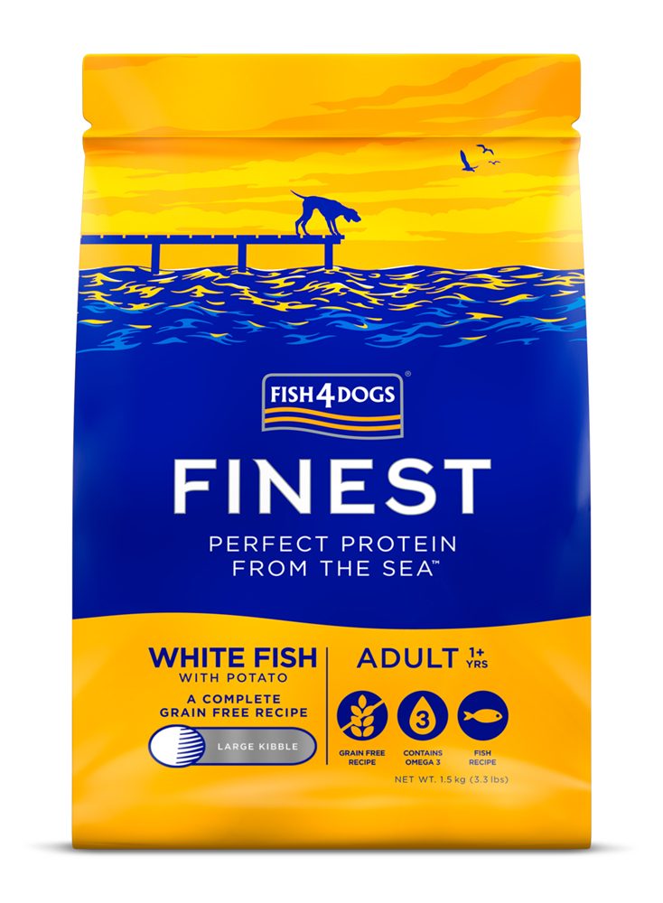 FISH4DOGS Granule veľké pre dospelých psov Finest biela ryba so zemiakmi 1,5kg, 1+ – Obrázok 2