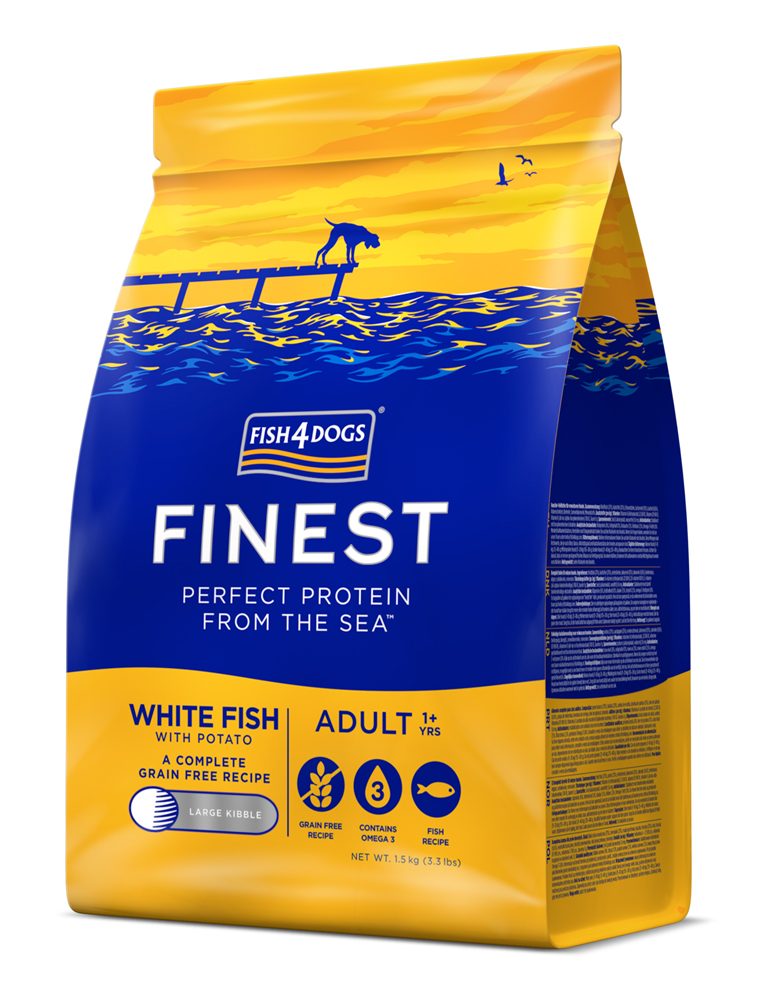 FISH4DOGS Granule veľké pre dospelých psov Finest biela ryba so zemiakmi 1,5kg, 1+ – Obrázok 3