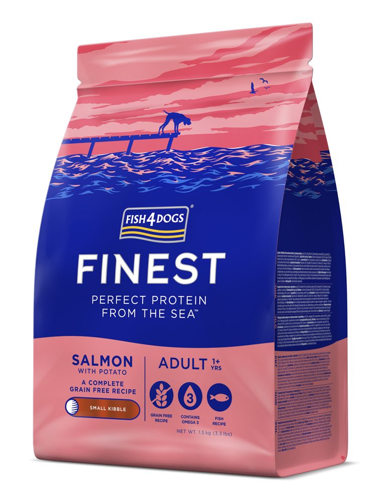 FISH4DOGS Granule veľké pre dospelých psov Finest losos so zemiakmi 1,5kg, 1+ – Obrázok 3
