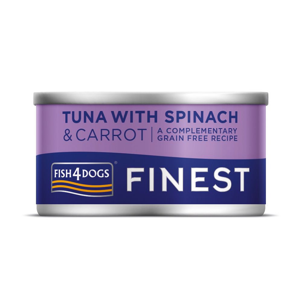 FISH4DOGS Konzerva pre psov Finest tuniak s mrkvou a špenátom 85g – Obrázok 2