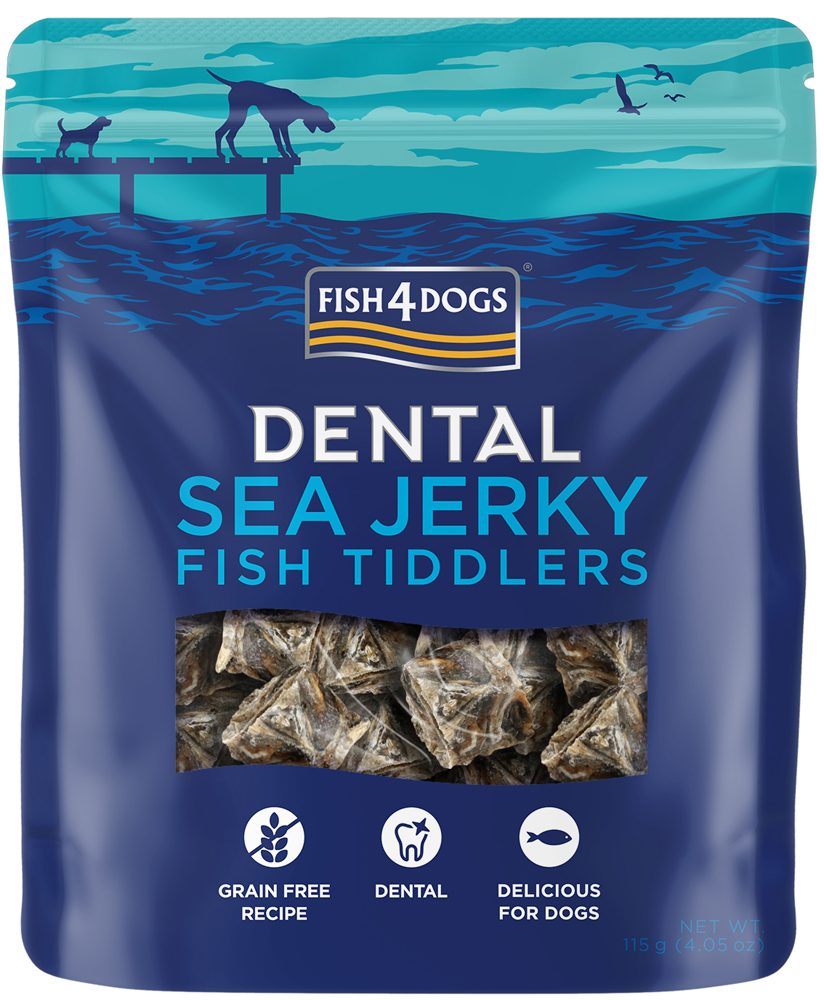 FISH4DOGS Maškrty pre psov DENTAL SEA morská ryba - rybičky 115 g