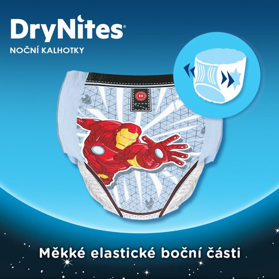 HUGGIES® DryNites Nohavičky plienkové jednorazové pre chlapca 4-7 rokov (17-30 kg) 10 ks – Obrázok 6