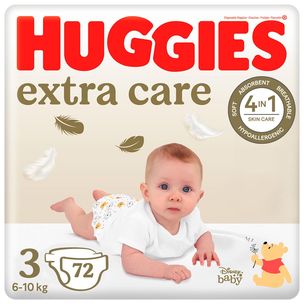 HUGGIES® Extra Care plienky jednorazové 3 (6-10 kg) 72 ks – Obrázok 2