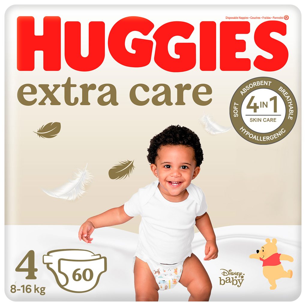 HUGGIES® Extra Care plienky jednorazové 4 (8-14 kg) 60 ks – Obrázok 2