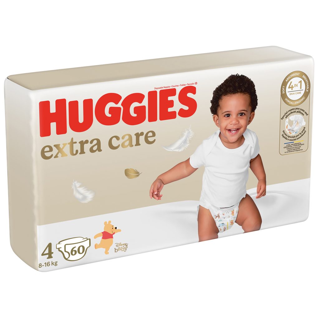 HUGGIES® Extra Care plienky jednorazové 4 (8-14 kg) 60 ks – Obrázok 3