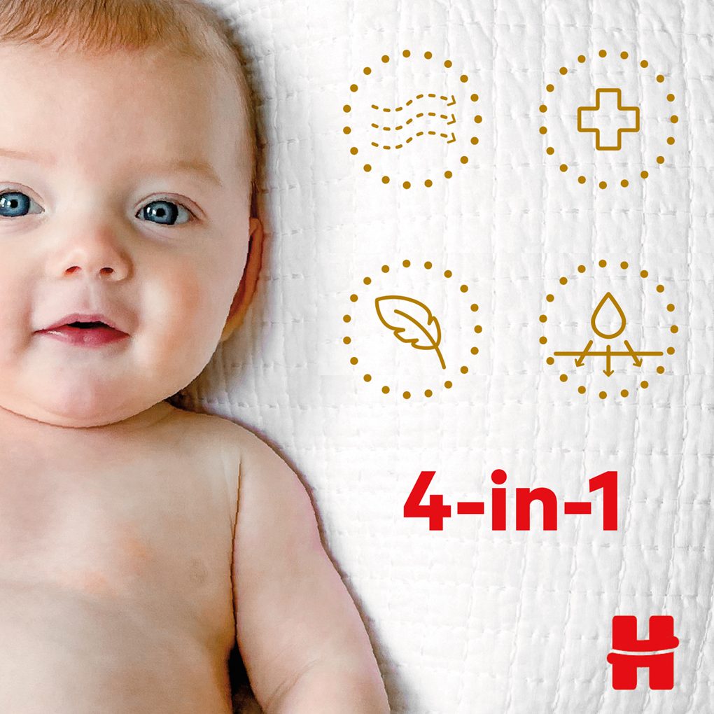 HUGGIES® Extra Care plienky jednorazové 4 (8-14 kg) 60 ks – Obrázok 4