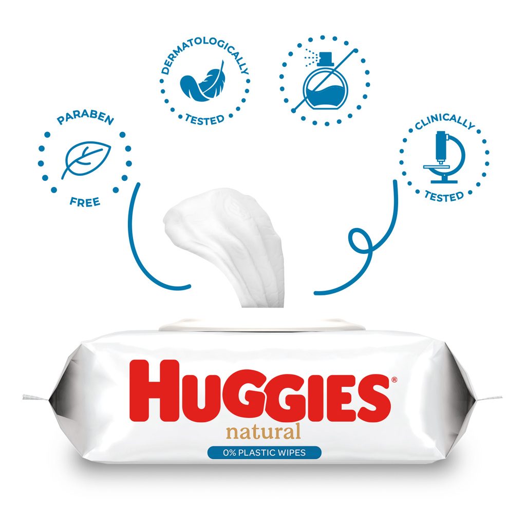 HUGGIES® Natural Pure Water Obrúsky vlhčené 48 ks – Obrázok 5