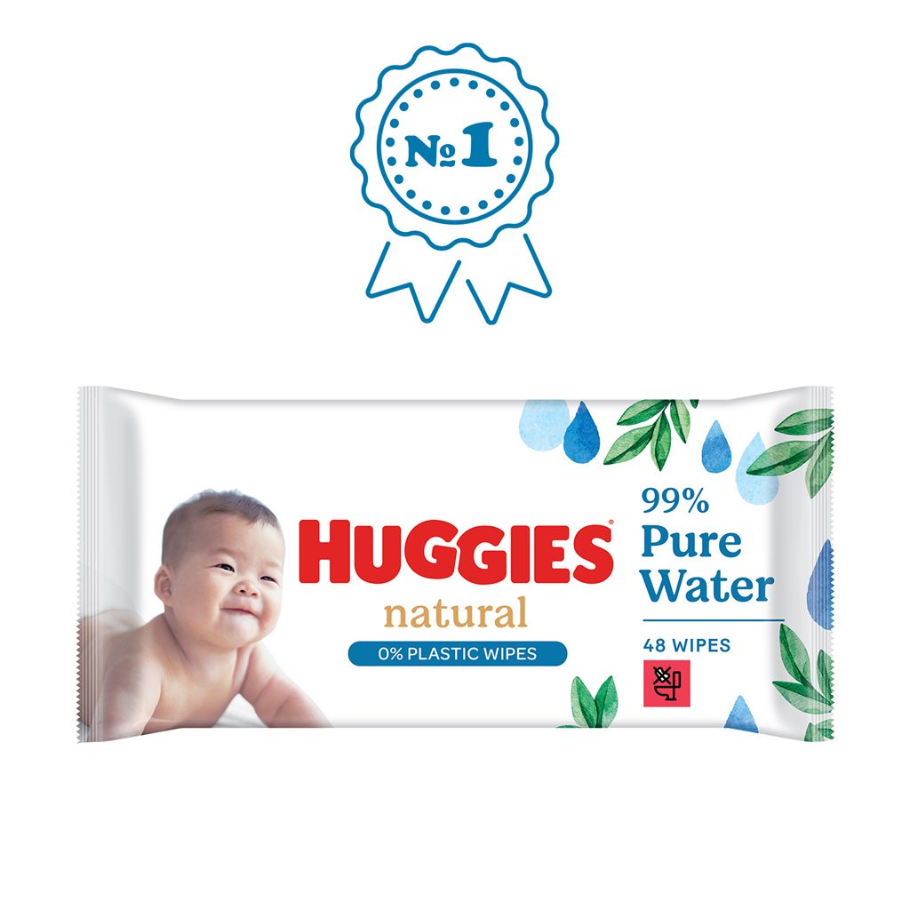 HUGGIES® Natural Pure Water Obrúsky vlhčené 48 ks – Obrázok 6