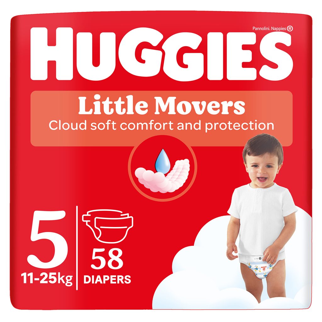 HUGGIES® Plienky jednorazové Little Movers 5 (11-25 ks) 58 ks – Obrázok 2