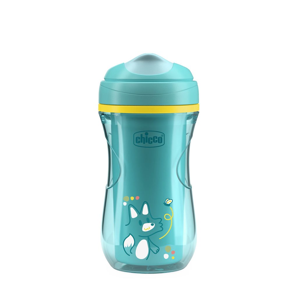 CHICCO Hrnček Active s tvrdým náustkom teal, 14m+