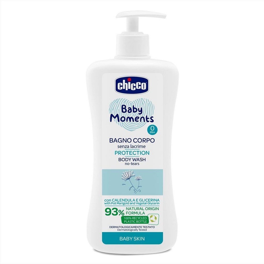 CHICCO Šampón na telo s dávkovačom Baby Moments Protection 93 % prírodných zložiek 500 ml