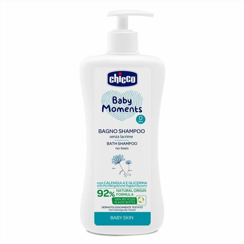 CHICCO Šampón na vlasy a telo s dávkovačom Baby Moments 92 % prírodných zložiek 500 ml – Obrázok 2
