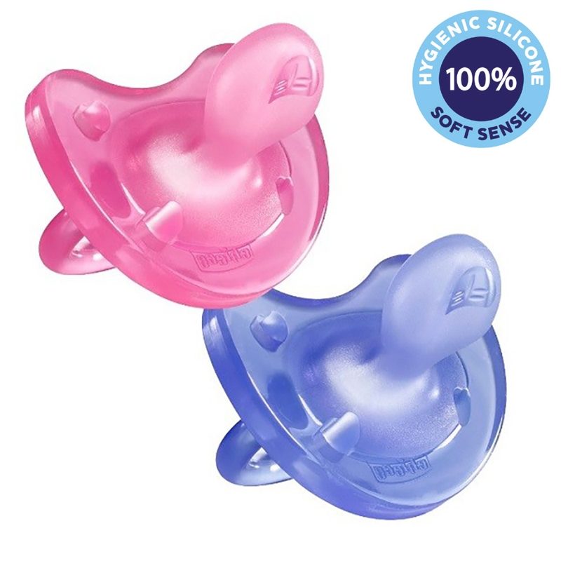 CHICCO Cumlík Physio Soft celosilikónový 16-36m dievča 2 ks – Obrázok 2