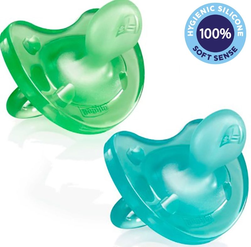 CHICCO Cumlík Physio Soft celosilikónový 6-16m chlapec 2 ks – Obrázok 2