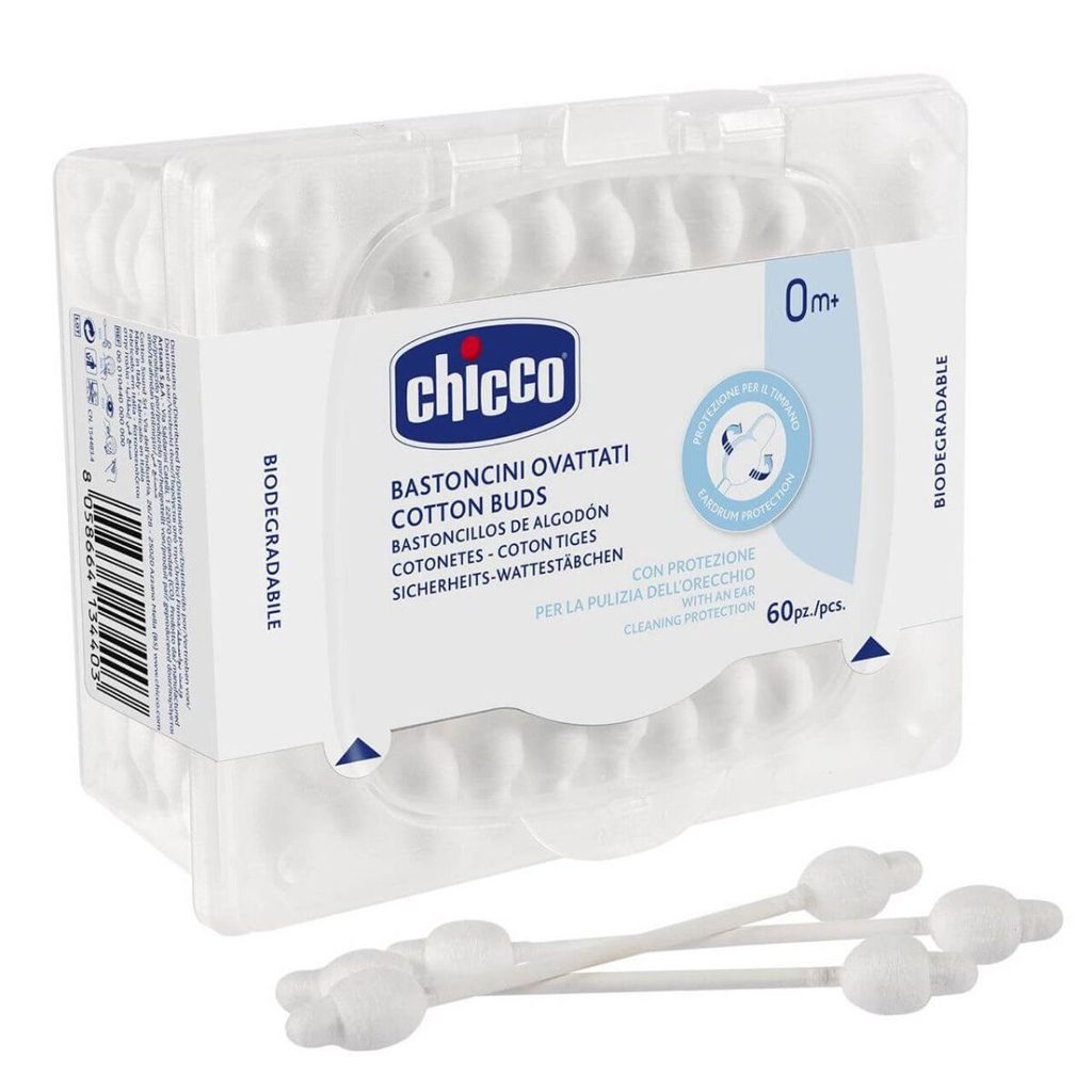 CHICCO Tyčinky vatové anatomické 60 ks – Obrázok 2
