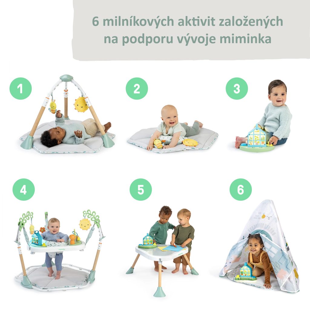 INGENUITY Aktívne centrum 6v1 Tummy to Toes™ Milestones 0m+ – Obrázok 3