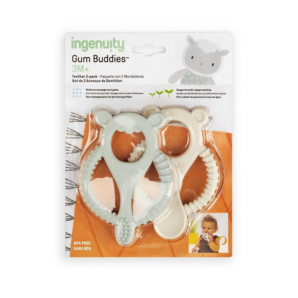 INGENUITY Hryzačka silikónová Gum Buddies™ 2ks 3m+ – Obrázok 7