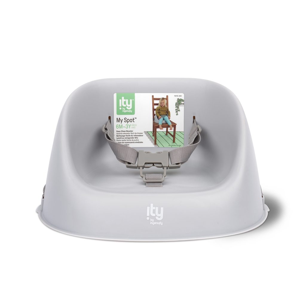 INGENUITY Podsedák na jedálenskú stoličku Easy Clean Booster Gray do 15KG – Obrázok 2