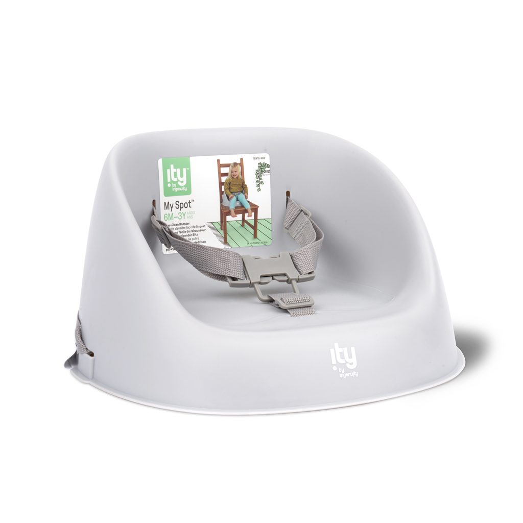 INGENUITY Podsedák na jedálenskú stoličku Easy Clean Booster Gray do 15KG – Obrázok 3