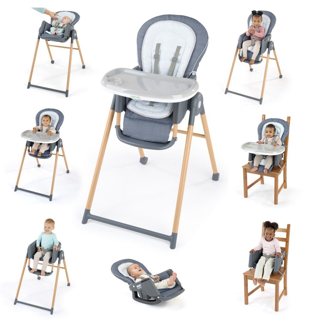 INGENUITY Stolička jedálenská Deluxe 7v1 Proper Positioner™ Chambray 0m+ do 23 kg – Obrázok 2