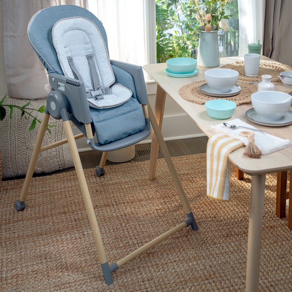 INGENUITY Stolička jedálenská Deluxe 7v1 Proper Positioner™ Chambray 0m+ do 23 kg – Obrázok 5