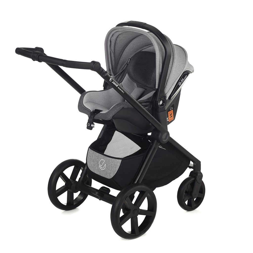 JANÉ Kočík kombinovaný Muum Pro 2 + korba Micro Pro 2 + autosedačka Koos i-size, Dim Grey – Obrázok 7