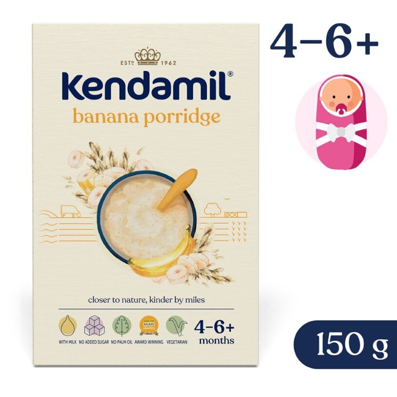KENDAMIL Kaša mliečna s banánom (150 g), 4m+ – Obrázok 2
