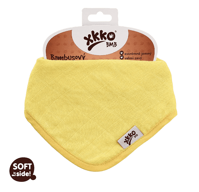 KIKKO Slintáčik/šatka bambusová Colours (1 ks) – lemon – Obrázok 2