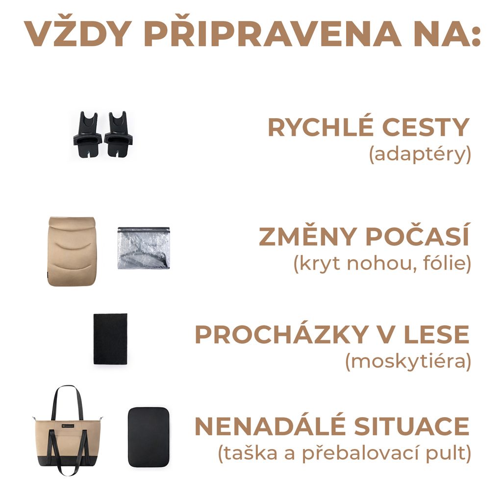 KINDERKRAFT Kočík kombinovaný 2v1 Prime 2 Beige – Obrázok 9