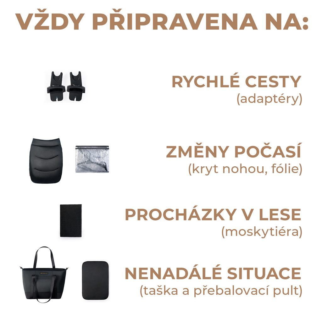 KINDERKRAFT Kočík kombinovaný 2v1 Prime 2 Black – Obrázok 9