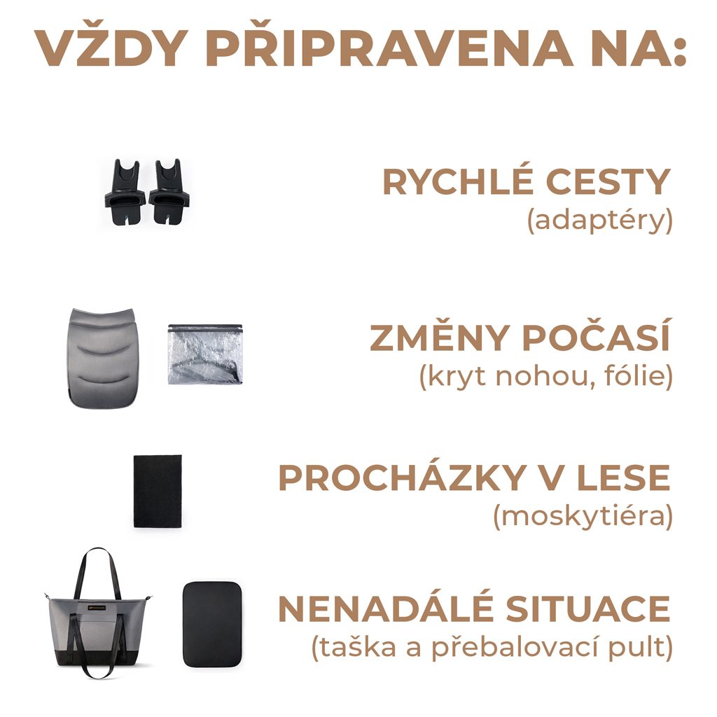 KINDERKRAFT Kočík kombinovaný 2v1 Prime 2 Grey – Obrázok 10